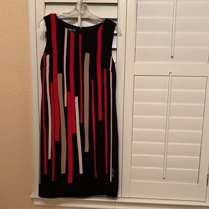 Black and red midi dress